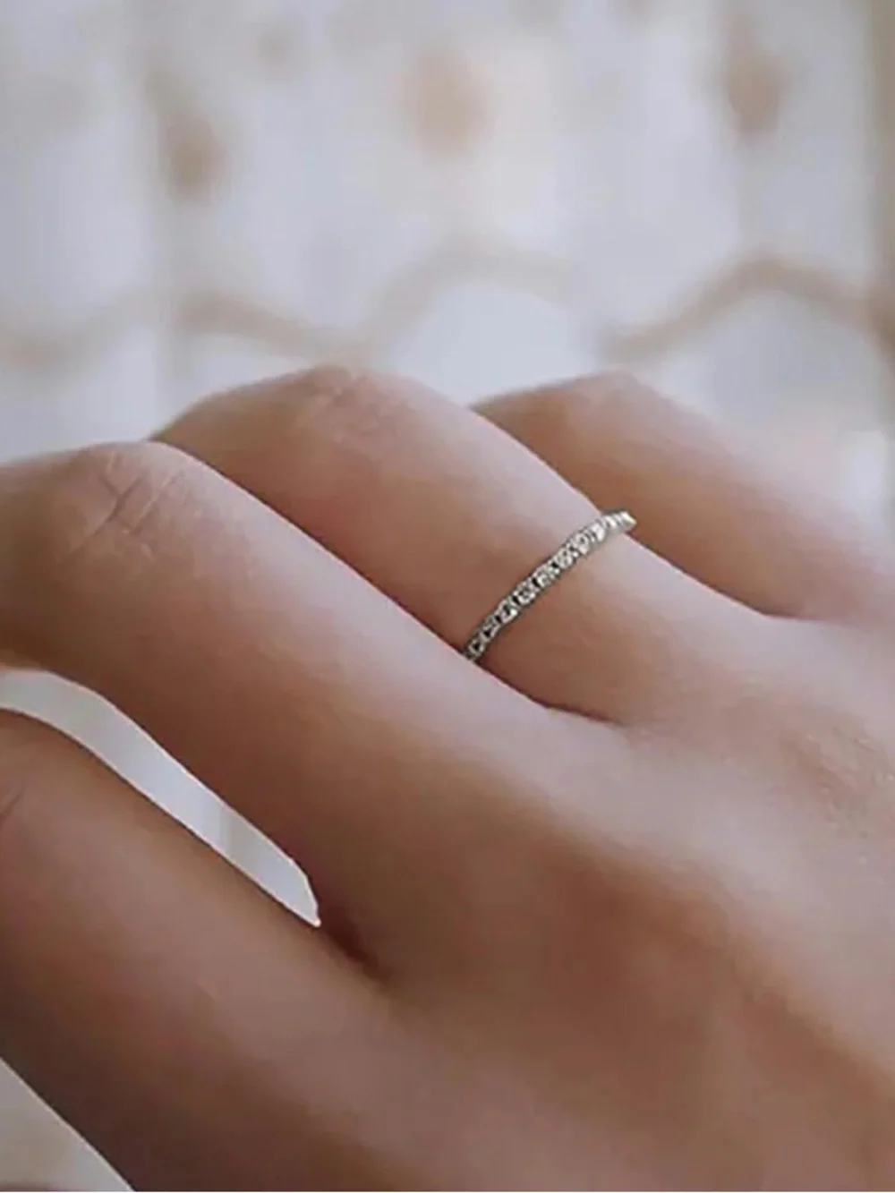 NWT~Silver & Cubic Zirconia Stackable Fashion Ring~Size 7